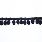Zwarte 100% Polyester 3cm van OEKO Pom Pom Edge